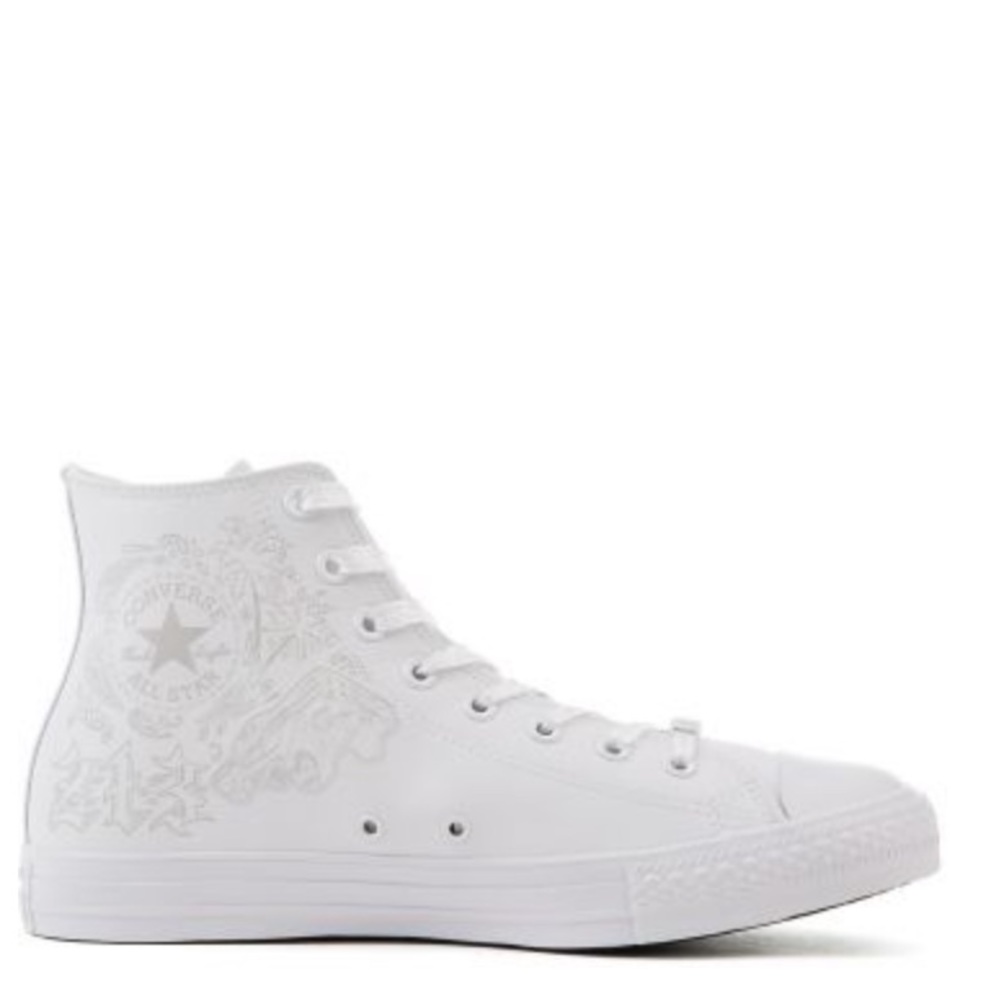 CONVERSE LAZER LA LEATHER CHUCK TAYLOR AS HI MEN SHOES WHITE 156455C